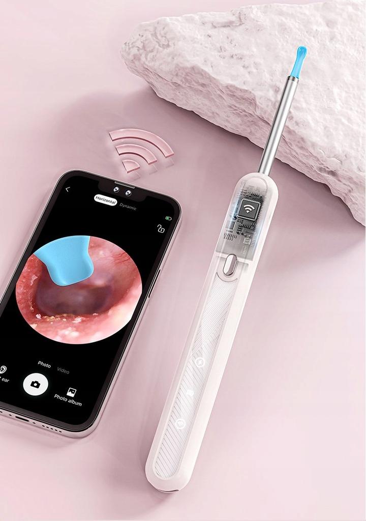 Otoscopic Ear Cleaning Wax Removal Wifi App Tel Android Ios Led 8Mp