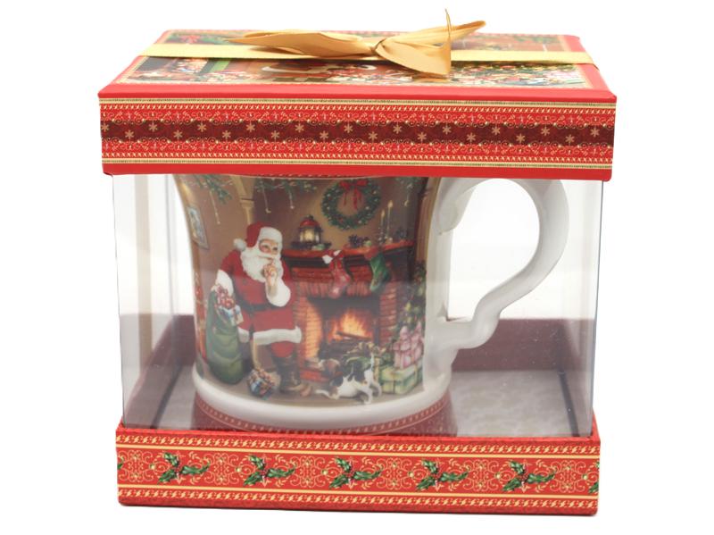 Christmas Porcelain Mug 350 with Santa Claus and Gifts Motif