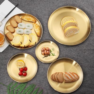 Tray Metal Stainless Steel Fruit Dessert Coffee Bread Korean Grilled Meat Steak Western Kitchen Barbecue Bone Plate Home Items