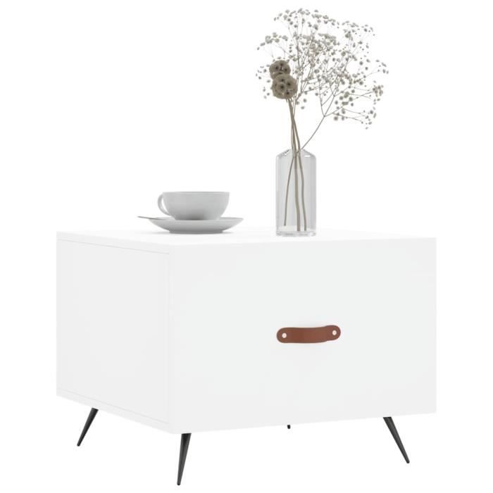 VidaXL Coffee Table White 50x50x40 Cm Engineered Wood 829332