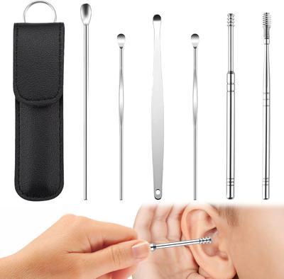 Ear Wax Removal Kit - Upgraded Ear Cleaning Tool Set,360degree Spiral Design Canal Cleaner Stainless Steel,Portable Ear Cleaner Earwax Removal Tools