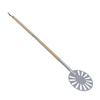 9 Inch Pizza Turning Peel Lightweight Stainless Steel Perforated Pizza Peel Metal Pizza Turner Peel with 2 Wooden Long