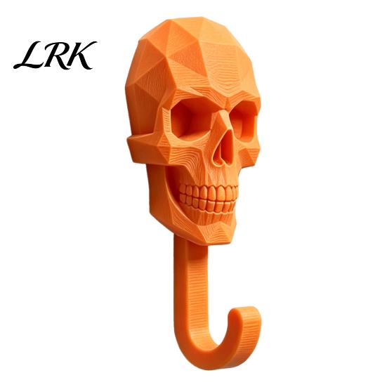 Stabiler PLA Totenkopf Hänger Wandhaken, 3D Gedruckter Gotischer Dekorativer Klebe Schlüssel Einzigartiger Badezimmer Handtuchhakenhalter, Montierter Aufbewahrungsorganisator für