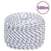 152298 vidaXL Boat Rope White 10 Mm 500 M Polypropylene