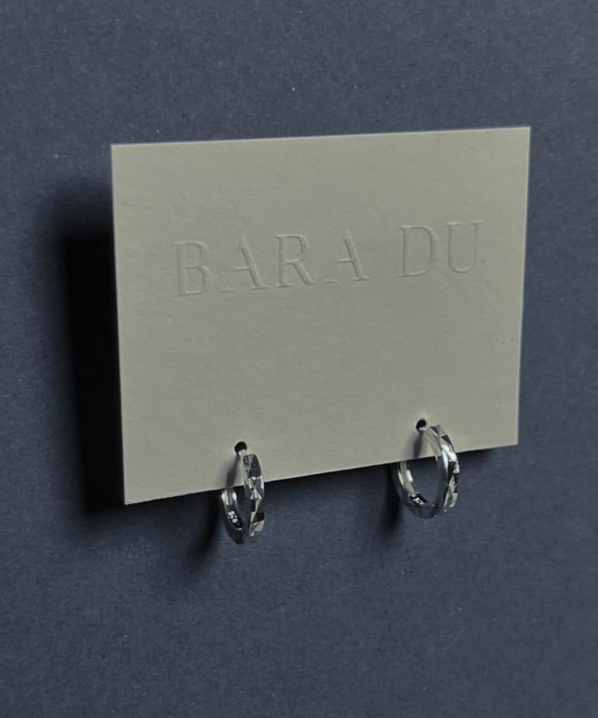 Baradu 925 Facet Cutting Hoop Earrings