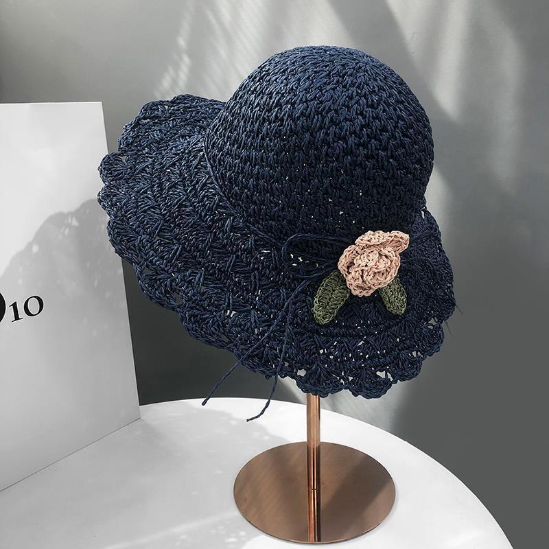 

Summer hat women s summer outdoor sun protection pastoral straw raffia sun hat One Size
