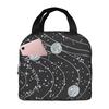 Planets Orbiting In Space Print Insulated Lunch Bag for Women Kids Leakproof Food Boxes Thermal Lunch Box Tote