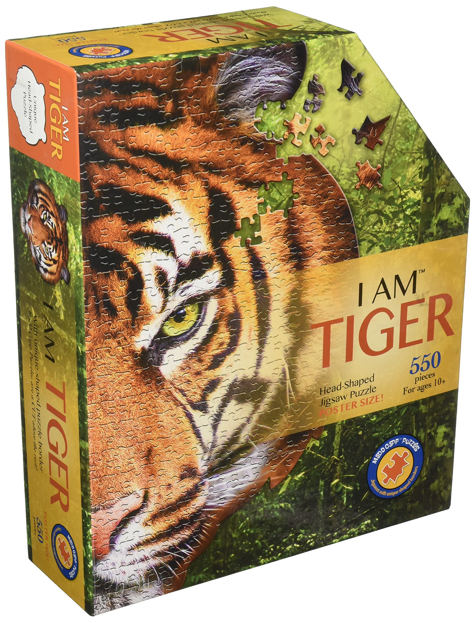 

550 Piece Jigsaw Puzzle Big Face x [Tiger] (70 70cm)