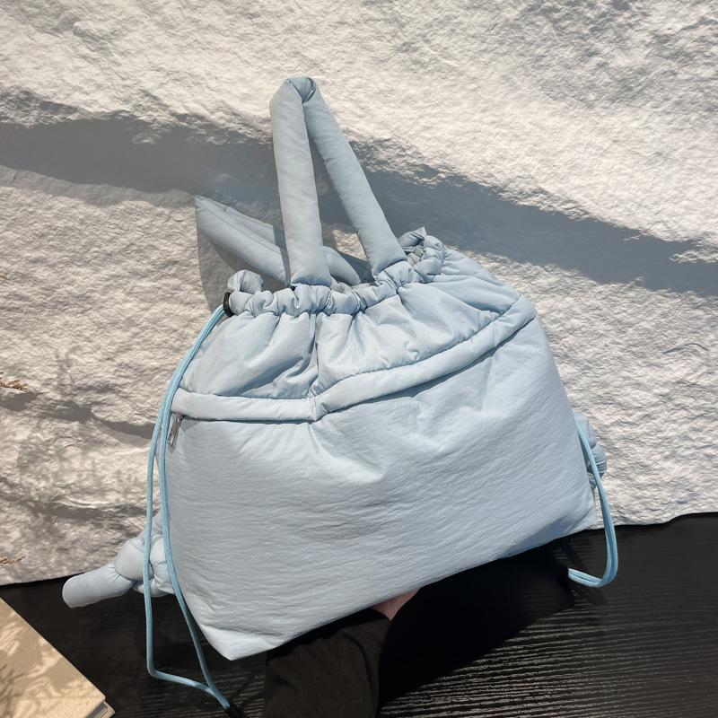 2025 New Large-capacity Shoulder Messenger Bag, Padded Wrist Bag, Lightweight Nylon Cloth Drawstring Messenger Bag, Backpack.