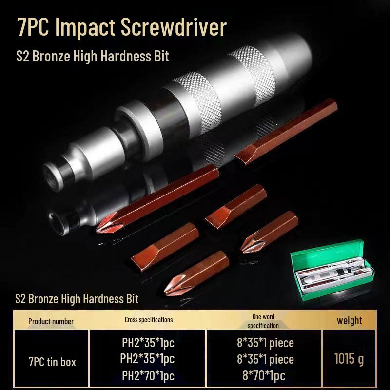 Phillips Flat-head Hex Impact Bit Set - S2 Alloy Steel