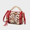 Handmade Ruffled Pillow Bag for Women  Casual Silver Bucket  Messenger Shoulder Bag