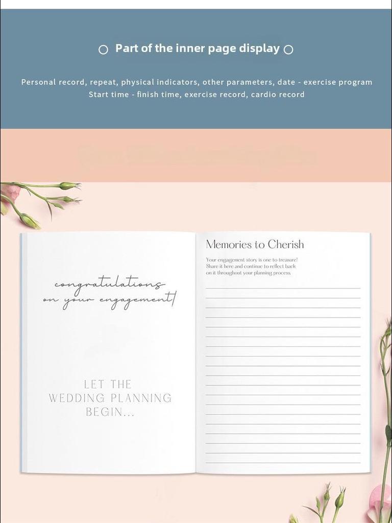 A5 Wedding Planning Notebook with Natural Pages and Hardcover