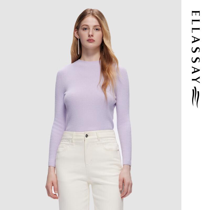 

ELLASSAY Women s Slim Fit 100% Wool Round Neck Knit Sweater M