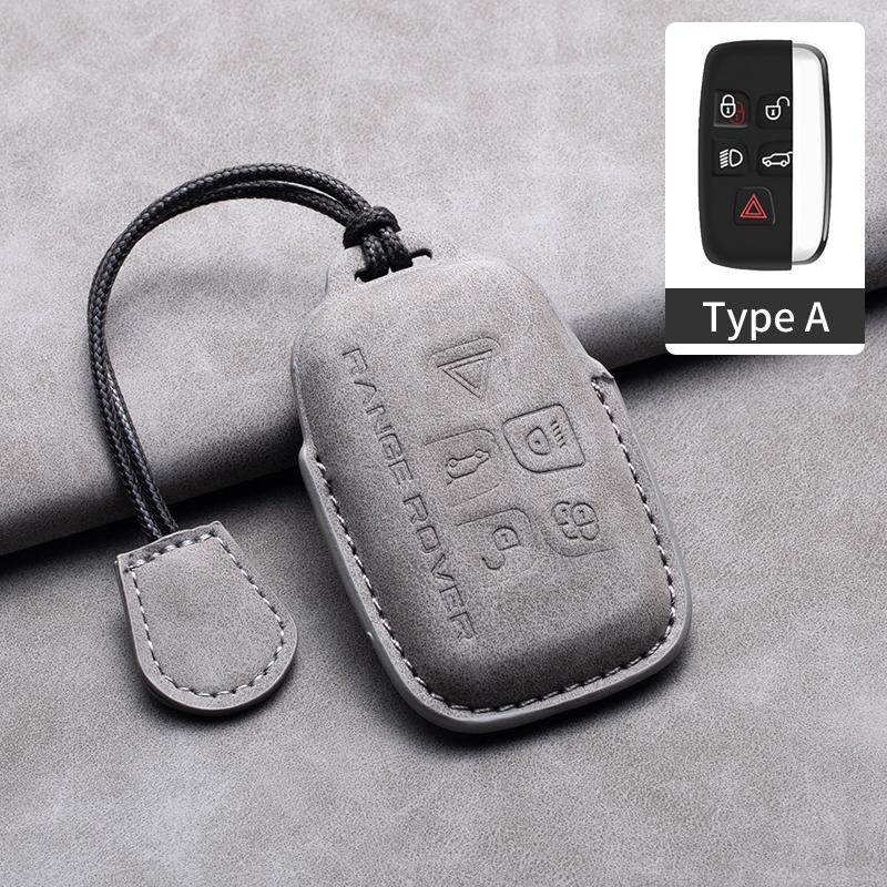 Sheepskin Grain Car Key Case Protector Full Cover For Land Rover Discovery Range Rover Evoque Velar Sport Auto Inter Accessories