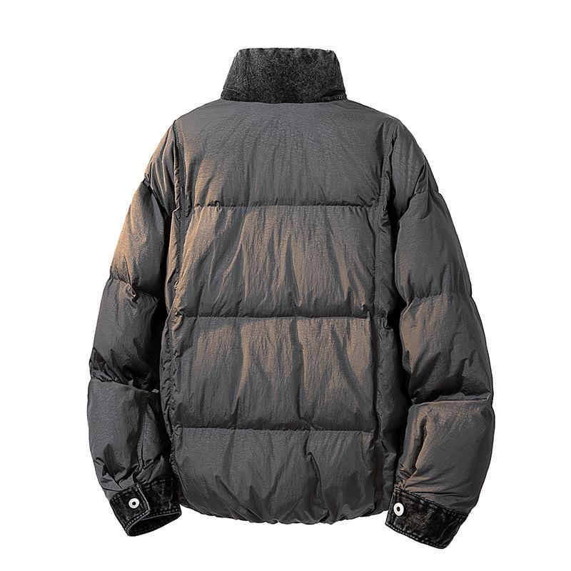 LEE Collaboration Men's Winter Denim Patchwork Down Jacket, 90% Down.