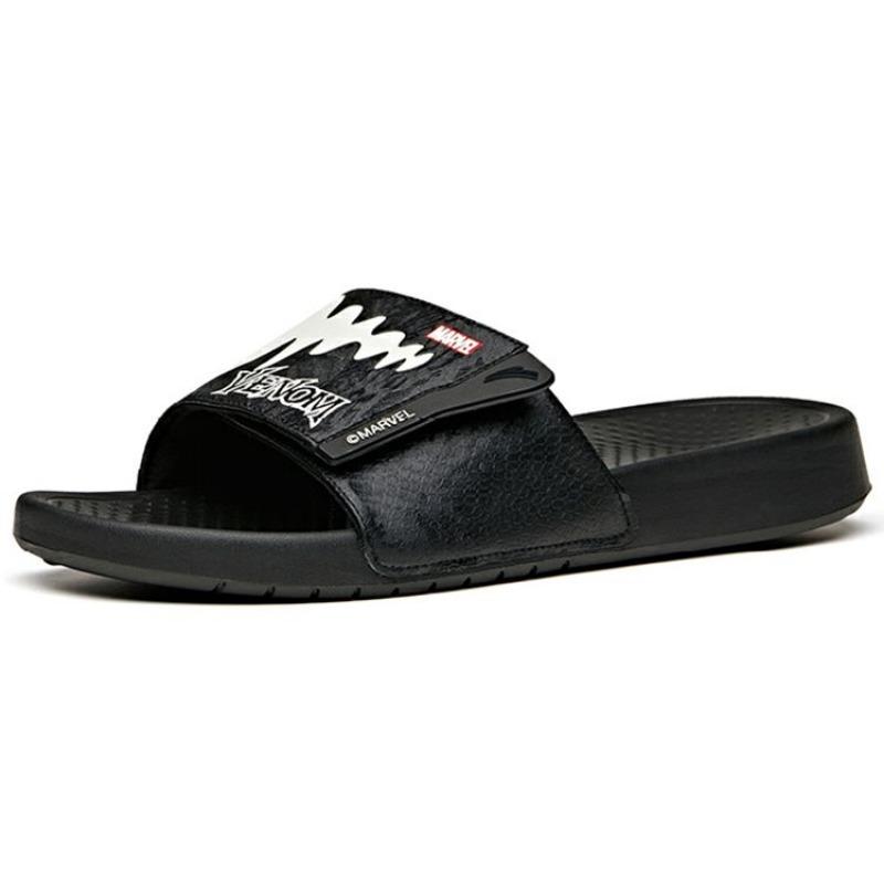 Anta Marvel X Serie Estilo de Vida Sandalias Simples Cómodas Silenciosas para Hombre Calzado Negro Blanco 912126993-1