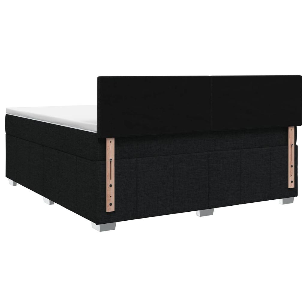 Box Spring Bed with Mattress Black 140 x 190 cm Fabric