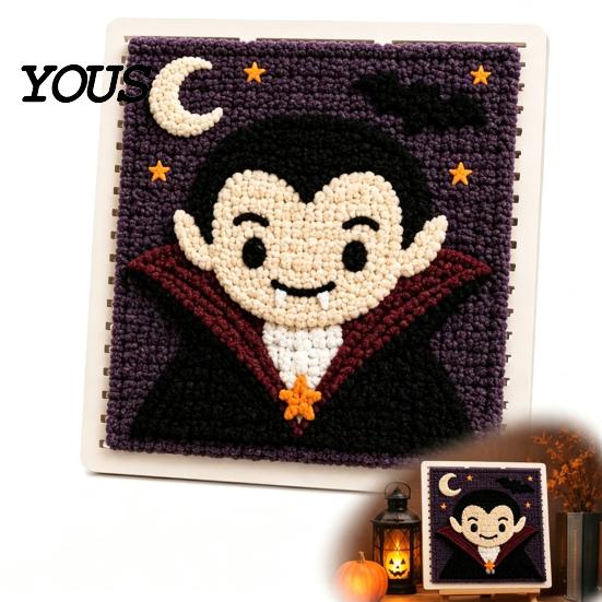 Handmade Yarn Art Craft DIY Fabric Weaving Painting Kit, Halloween Christmas Crochet Kit Decor Projects for Decoration, Beginner Project Set Supplies