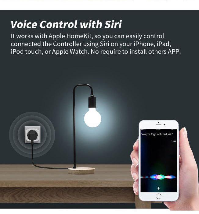 HomeKit US Standard WiFi Smart Socket 10A Switch with Voice Control and Alexa Compatibility