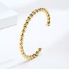 Twisted Bangle Open Cuff Bracelet 100% Stainless Steel Rope Twisted Bracelet Women Jewelry Minimalist Style