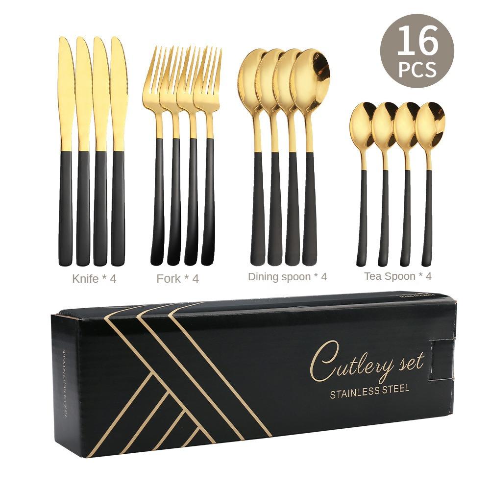 HANYANG Stainless Steel Tableware Family Hotel Supplies Steak Knife, Fork and Spoon Set Western-style Tableware