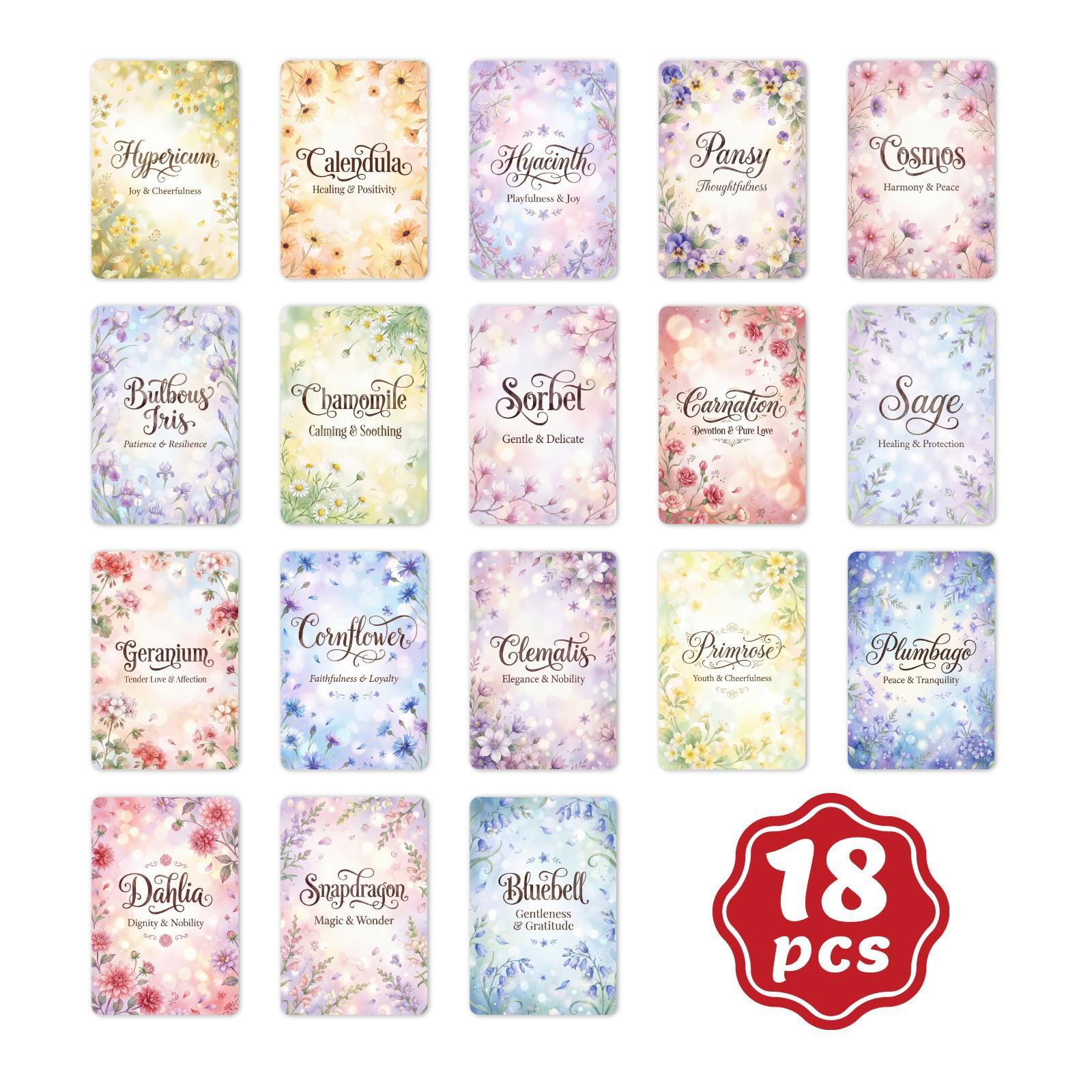 

Flower Language Card Set 18/36/54/72 Beautiful Flower Hand Account Decorative Card Plant Illustration Greeting Card Set flower language card-rxha0015