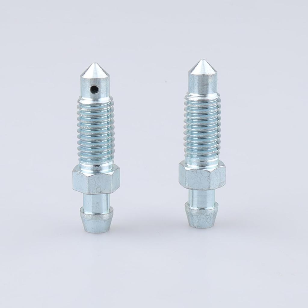 AC PERFORMANCE M7 X 1.0 Metric Brake Bleed Nipple Screw Bleeder Fitting Zinc Steel, Pack of 2