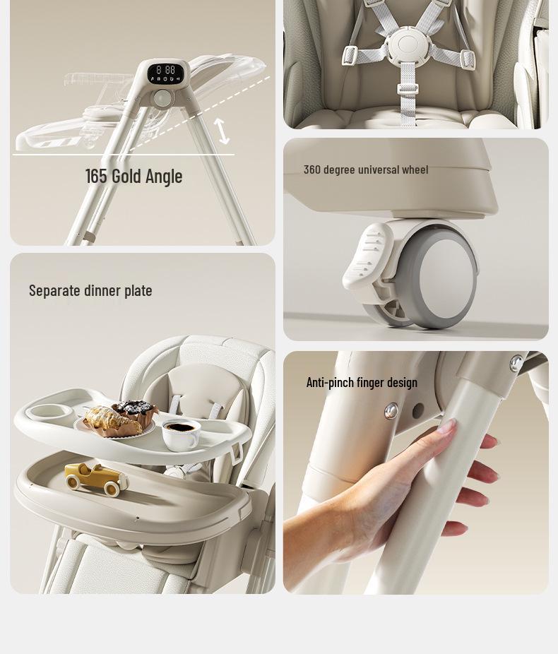 Smart Foldable Baby Dining Chair & Reclining Bassinet