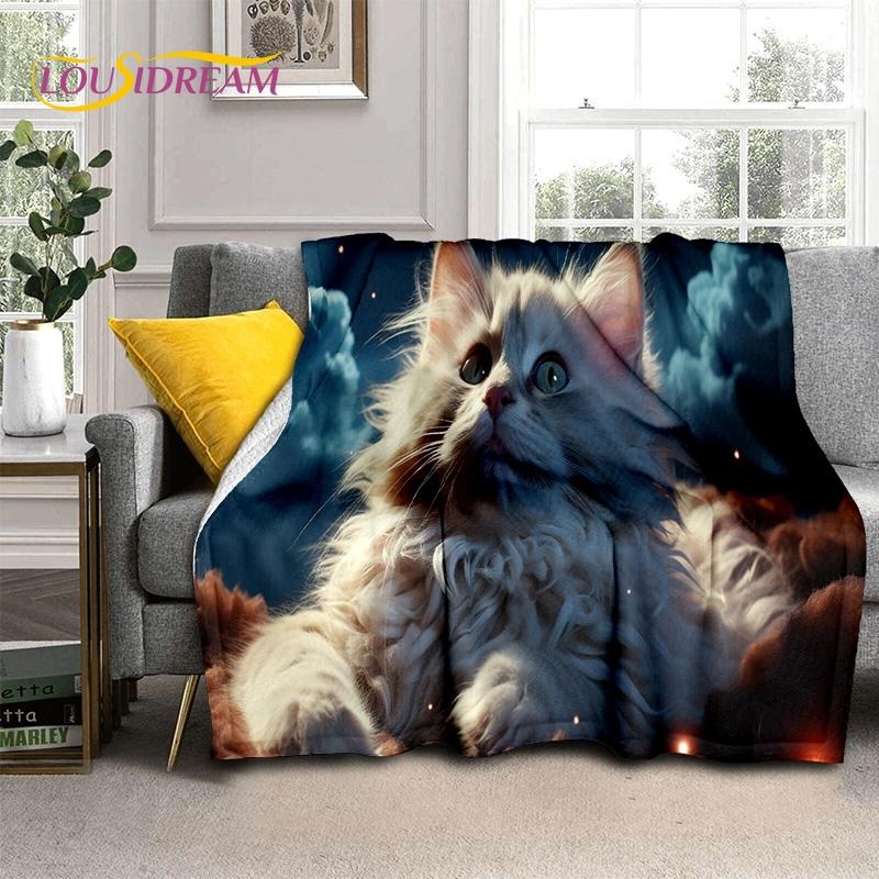 3D Persian Cat,Cute Calico Cat,Ragdoll Cartoon Soft Blankets,Keep Warm Throw Blanket for Picnic Beds Sofa Home Bedroom Gift Kid
