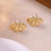 Pearl Temperament Metallic Stud Earrings: Elegant, Geometric, Luxurious Accessories for Women