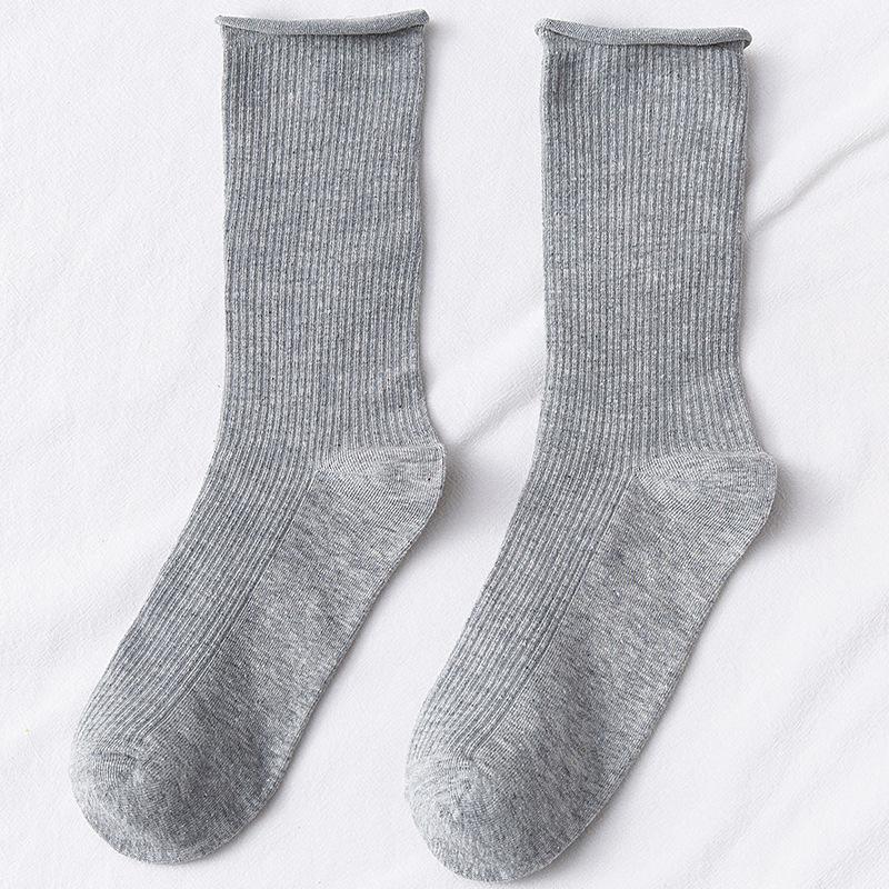 Colorful Women's Mid-Calf Candy Color Cotton Socks - Versatile for Spring and Autumn, Sporty and Over-the-Knee.