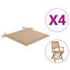 Day and Night - Day and Night Garden Chair Cushions 4 Pcs Beige Fabric 40x40x3 Cm