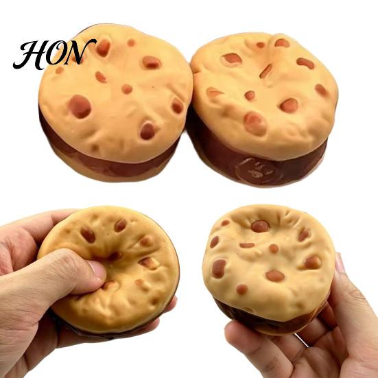 Party Favors for Sensory Play Crunchy Cookie Squeeze Toy, Bead Filled Fidget Realistic Hand Exerciser Focus Replica Stress Ball with ASMR Feel Adults