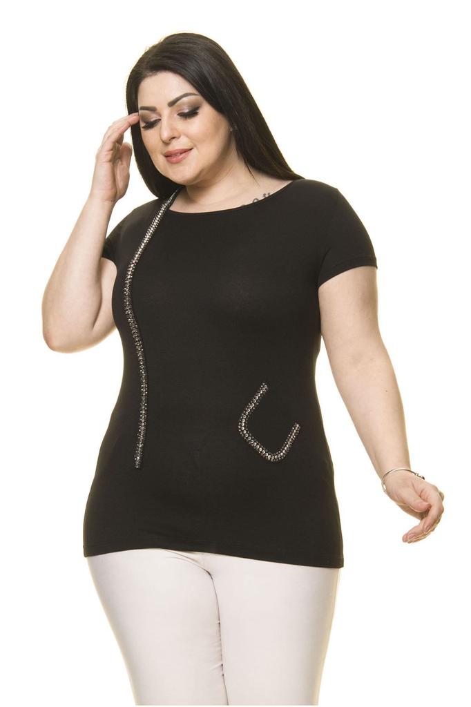 Bluză Damă Dimensiune Mare Bluză Neagră Dimensiune Plus