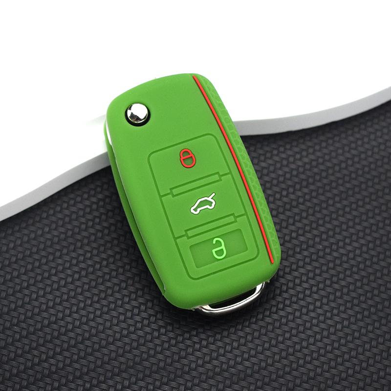 3 Button Silicone Key Cover Car Key Case Shell for VW Golf Jetta POLO for Skoda Yeti Superb Rapid Octavia for SEAT Leon Ibiza
