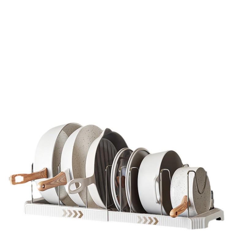 Telescopic Multi-Function Kitchen Rack for Pots, Lids, and Plates