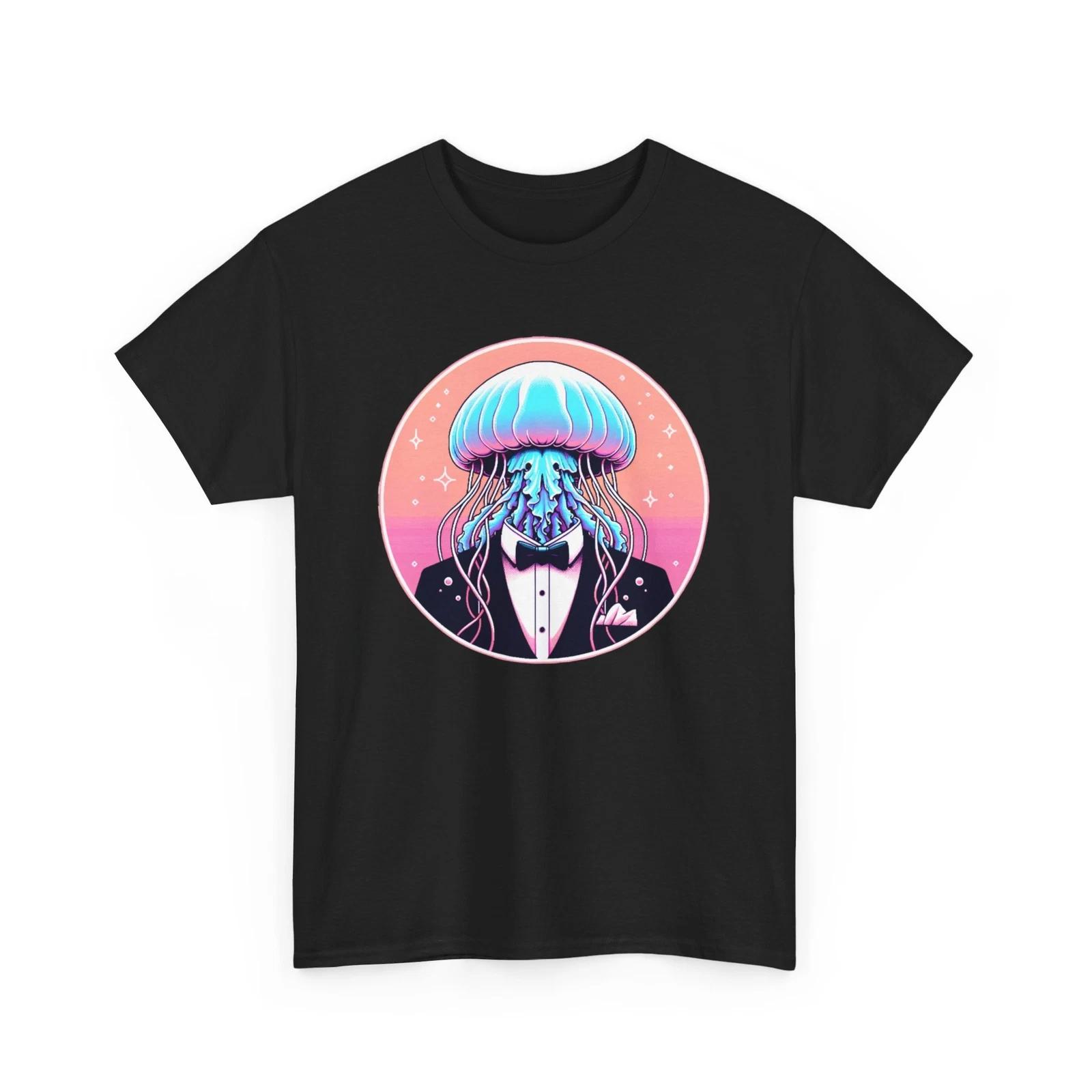 

Unisex Adult T Shirt Jelly Fish Wearing Tuxedo Nautical Character Ocean Lover M