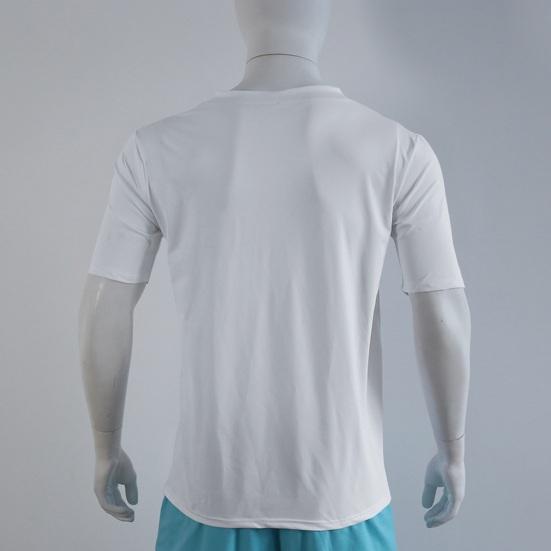 Men Summer T-shirt Short Sleeves V Neck Solid Color Quick-drying Loose Pullover Mid Length Top for Sport Office Dating