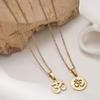 304 Stainless Steel OM Yoga Pendant Necklace for Women