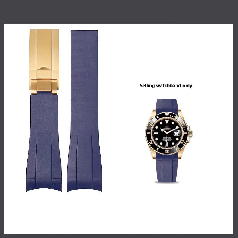 Silicone Watchband For Rolex DAYTONA SUBMARINER Yacht-Master GMT 20mm Black Dark Blue Red Brown White Green Rubber Watch Straps