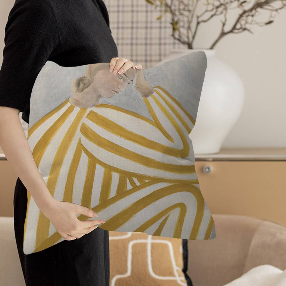 Sofia Lind Lines Girl Cushion Cover Pillow Cover Decor Pillowcase Printed Cushion Case For Couch