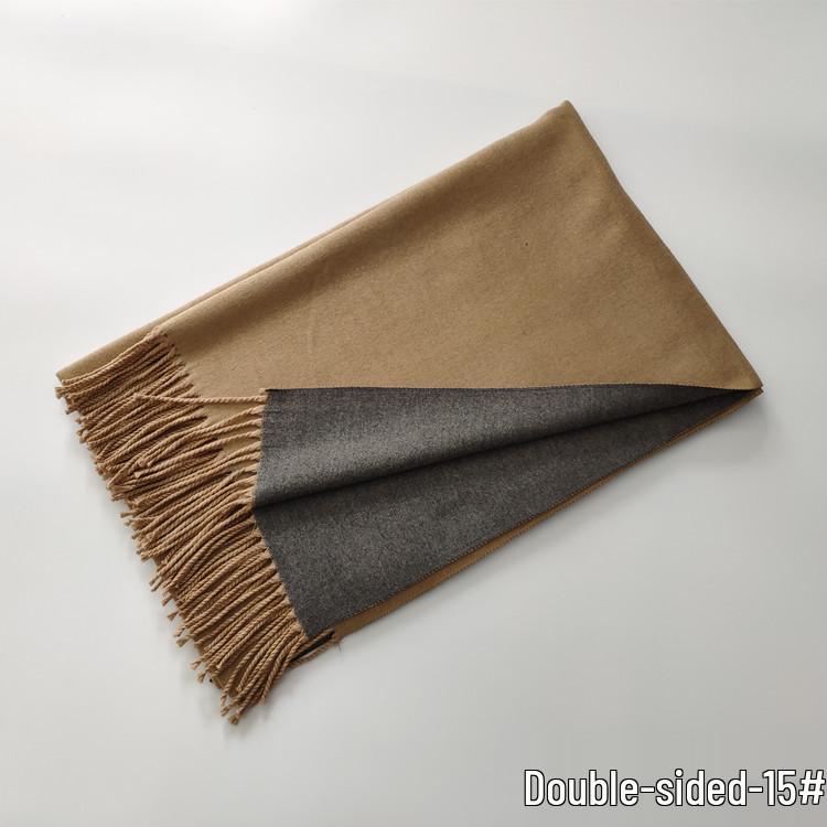 2024 Autumn/Winter Imitation Cashmere Double-Sided Red Scarf - Solid Color, Warm Shawl for Women, European & American Style.