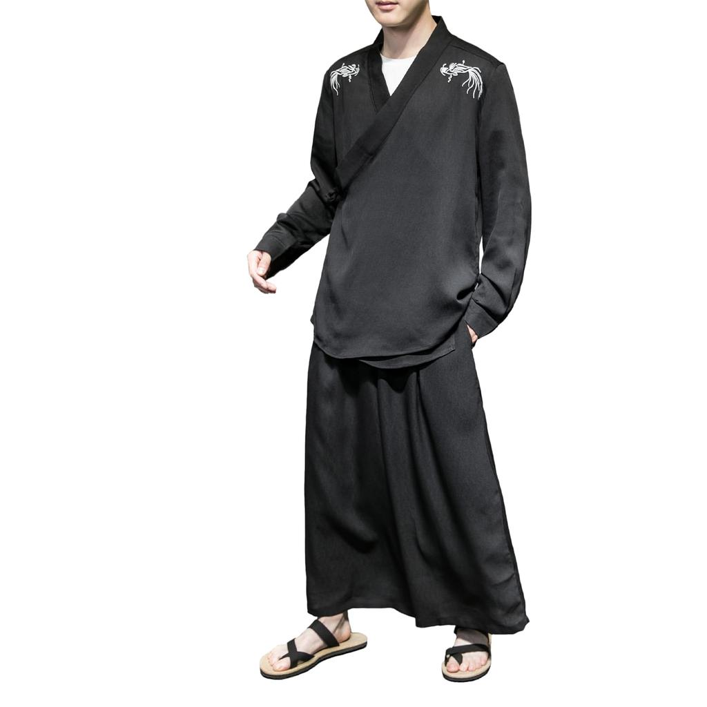Inotenka and Haori Casual Long Cardigan with Loose Stylish Loungewear for and Perfect for Fireworks and Sun Air Conditioning Black and Plus Sizes