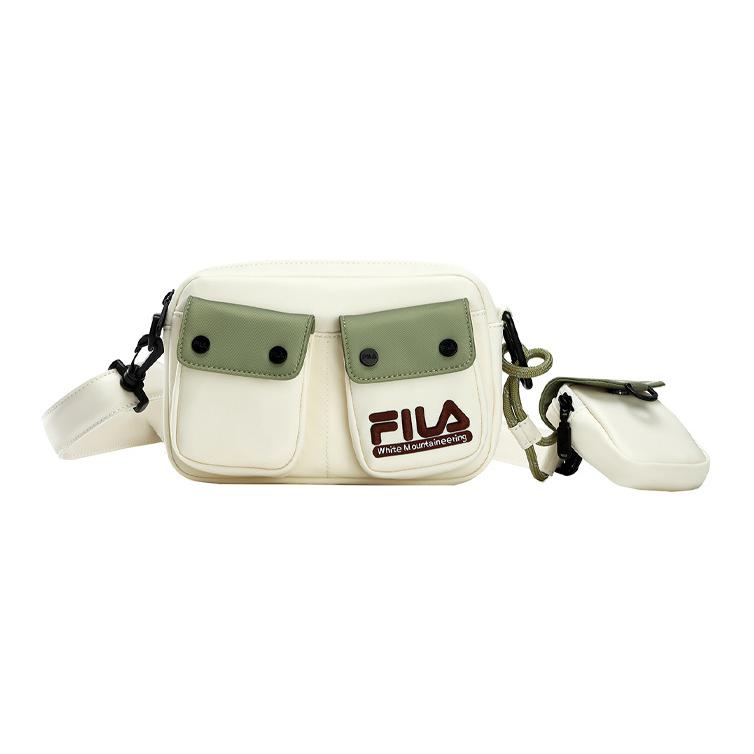 

FILA X White Mountaineering Multi-Pocket Fashion Casual Basic Convenient PU Crossbody Shoulder Bag Women bags T13W217121F White