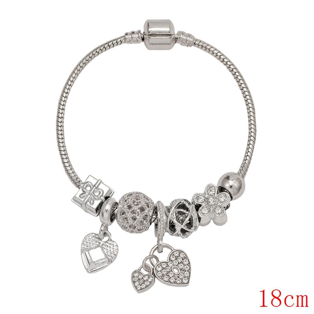 Pan's DIY Rhinestone Heart & Key Lock Beaded Bracelet for Women – Fashion Jewelry Gift