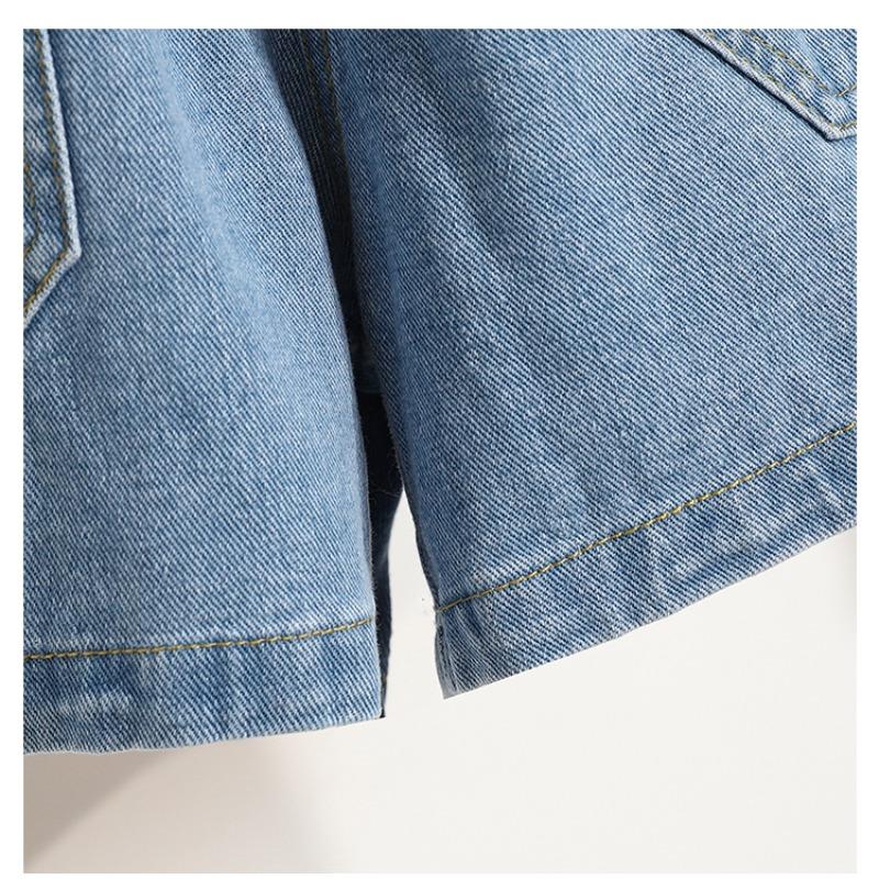DIMANAF 2026 Summer New Plus Size Women High Waist Elastic Wide Leg Denim Shorts Pants Cotton Casual Lady Bottoms