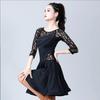 OEING Women's Long Sleeve Lace Latin Dance Dress