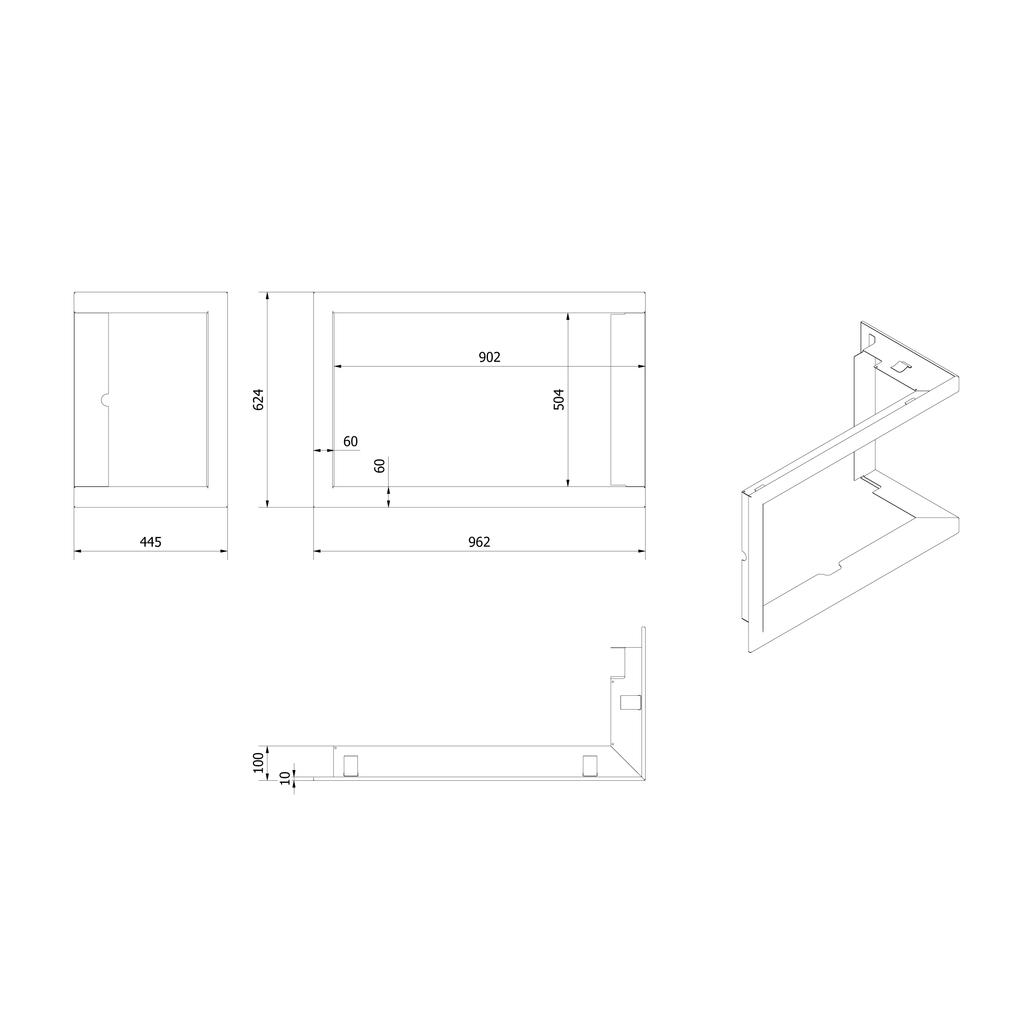 Frame for LUCY 14 P Insert, Flange Width: 60mm