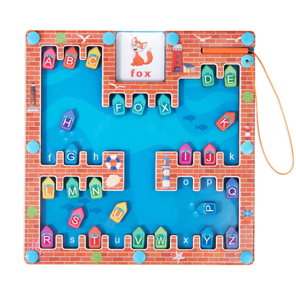 CPC Magnetic Letter Matching Maze: Kids' Educational Wooden Sorting Puzzle