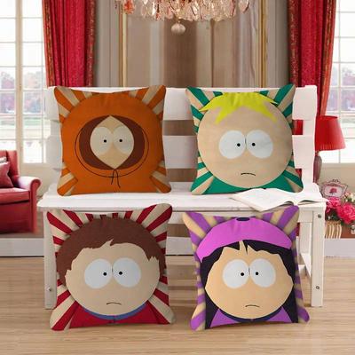 Cartoon S-South-Park Pillow Covers Cartoon Sofa Decorative Home Double-sided Printing Short Plush Cute Cushion Cover